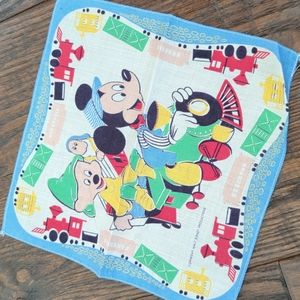 Vintage Disney Mickey Mouse & Snow White's Dwarf Children's Cotton Handk…